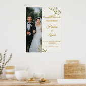 Elegantes florales Foto Islamisches Hochzeitsposte Poster (Küche)