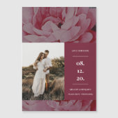 Elegantes florales Foto Save the Date Magneteinladung (Vorderseite)