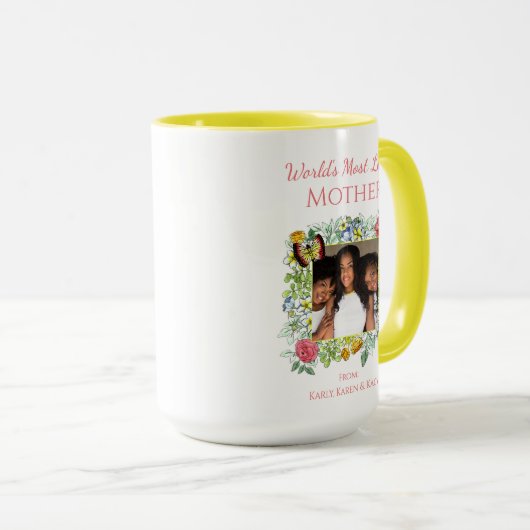 Elegantes, florales Foto Tasse (VorderseiteRechts)