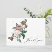 Elegantes florales Foto Taufe Danke Karte (Stehend Vorderseite)