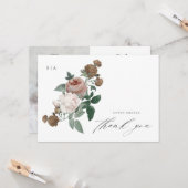 Elegantes florales Foto Taufe Danke Karte (Vorderseite/Rückseite Beispiel)