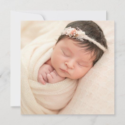 Elegantes florales Foto Taufen Einladung (Rückseite)