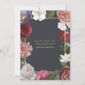 Elegantes florales Foto zur Beerdigung des Lebens Einladung (Rückseite)