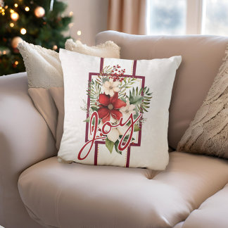 Elegantes florales Freudschrift-Weihnachten Kissen