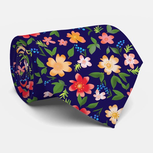 Elegantes florales Frühlingsdesign Krawatte (Gerollt)