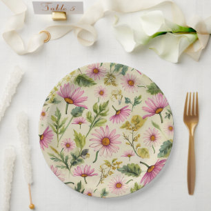 Elegantes florales Frühlingsdesign  Pappteller