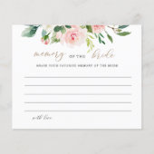 Elegantes florales Gedächtnis der Bride Cards (Vorderseite)