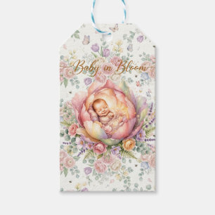 Elegantes florales Geschenkanhänger für Baby Showe