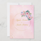 Elegantes florales Gold bildet den Rahmen für isla Einladung (Rückseite)