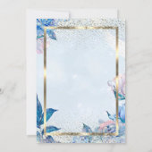 Elegantes florales Gold Frame Retirement Party Einladung (Rückseite)