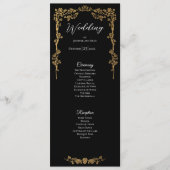 Elegantes florales gotisches Hochzeitsprogramm Menükarte (Vorderseite)