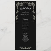Elegantes florales gotisches Hochzeitsprogramm Menükarte (Vorderseite)