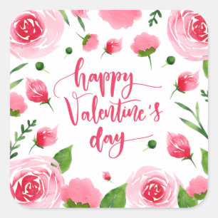 Elegantes florales Happy Valentine's Day Sticker S