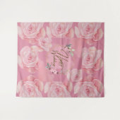 Elegantes florales "Happy Wedding" Tapestry - Groß Wandteppich (Vorderseite (Horizontal))