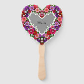 Elegantes florales Herzdesign Fächer (Rückseite)