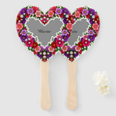 Elegantes florales Herzdesign Fächer (Vorne und Hinten)