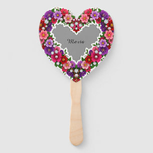 Elegantes florales Herzdesign Fächer