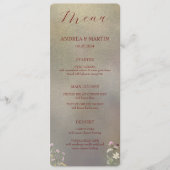 Elegantes florales Hochzeitmenü Menükarte (Vorderseite)