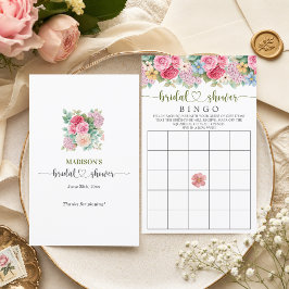 Elegantes Florales Hochzeits-Bingo-Spiel