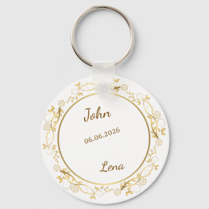 Elegantes florales Hochzeitsandenken-Schlüsselanhä Schlüsselanhänger