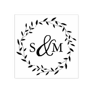 Elegantes florales Hochzeitsmonogramm Gummistempel