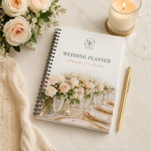 Elegantes florales Hochzeitsplaner Spiralnotizbuch