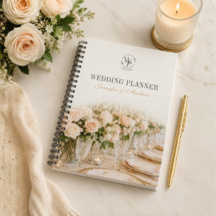 Elegantes florales Hochzeitsplaner Spiralnotizbuch Notizblock