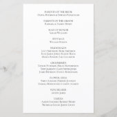 Elegantes florales Hochzeitsprogramm Blaue Aquarel (Rückseite)
