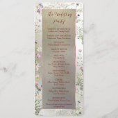 Elegantes florales Hochzeitsprogramm Herbst Programm (Rückseite)