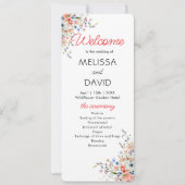 Elegantes florales Hochzeitsprogramm Karte (Vorderseite)