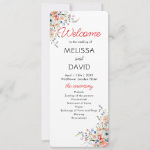 Elegantes florales Hochzeitsprogramm