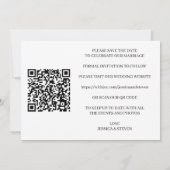 Elegantes, florales Hochzeitsstichtraining QR-Foto Save The Date (Rückseite)