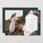 Elegantes florales Hochzeitsstil-Foto Save The Date (Vorne/Hinten)