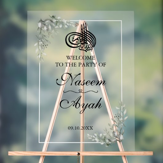 Elegantes florales islamisches arabisches Party Ma Acrylschild (Neutral)