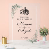 Elegantes florales islamisches arabisches Party Ma Acrylschild (Hochzeit)