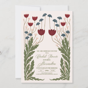 Elegantes florales Jugendstil-Brautparty Einladung