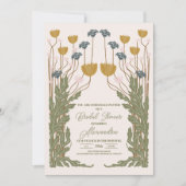 Elegantes florales Jugendstil-Brautparty Einladung (Vorderseite)