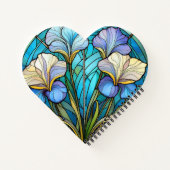 Elegantes, florales Jugendstil - Glass Herz Notizblock (Rückseite)