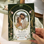 Elegantes florales Jugendstil-Save the Date Foto Einladung