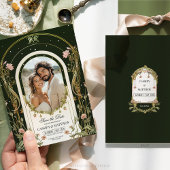 Elegantes florales Jugendstil-Save the Date Foto Einladung