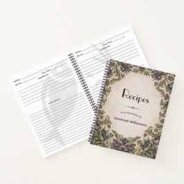 Elegantes florales Karo individuelles Rezept Notizblock