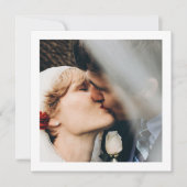 Elegantes florales Lavendel Wedding Square Foto Dankeskarte (Vorderseite)