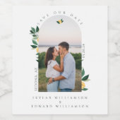 Elegantes florales Lemon Tree Arch Foto Save the D Weinetikett (Einzelnes Label)