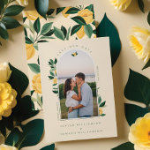 Elegantes, florales Lemon Tree Foto Gelb Save The Date