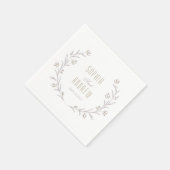 Elegantes florales lila rustikales Hochzeitmonogra Serviette (Ecke)