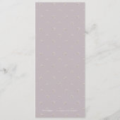 Elegantes florales lila rustikales Hochzeitsmenü Menükarte (Rückseite)