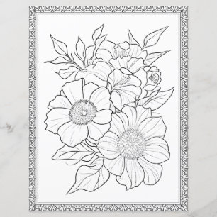 Elegantes Florales Malbuch Scrapbook Papier