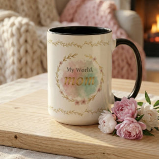 Elegantes florales Mama-Zitat Wasserfarben-Design Zweifarbige Tasse