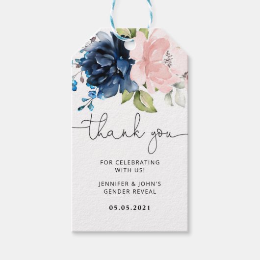 Elegantes florales Marinemagazin Geschenkanhänger (Vorderseite)