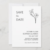 Elegantes, florales Minimalistisches Foto Save the Date (Vorderseite)